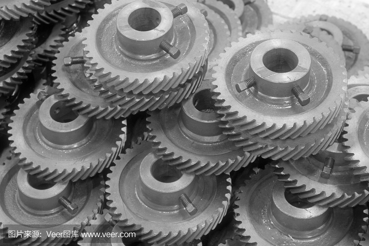 机械设备齿轮在一家工厂,特写图片,华北